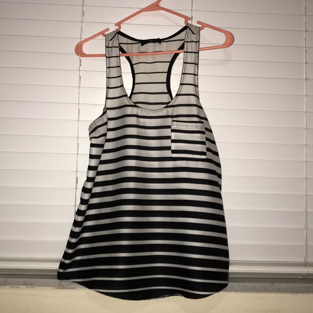 Aqua striped racer back tank